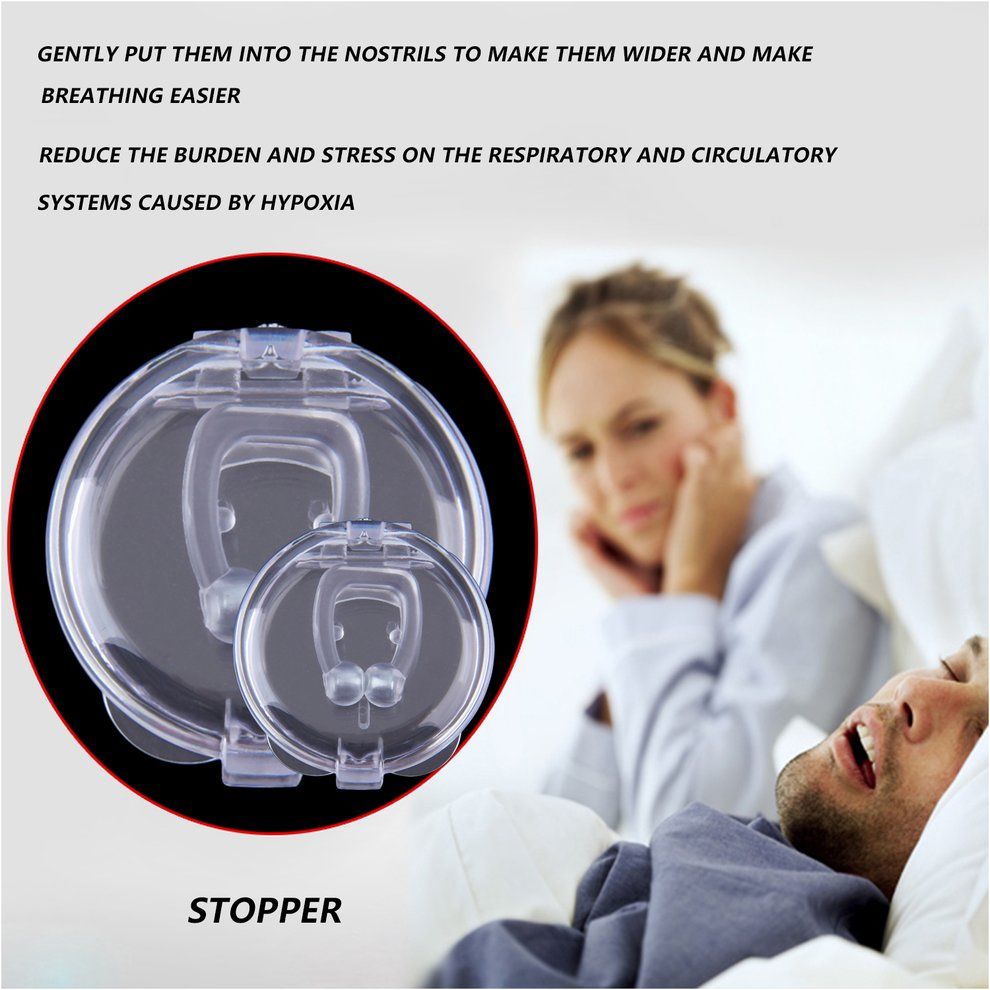 MT Stop Snoring Anti Snore Nose Clip Apnea Guard Care Tray Sleeping Aid-Transparent