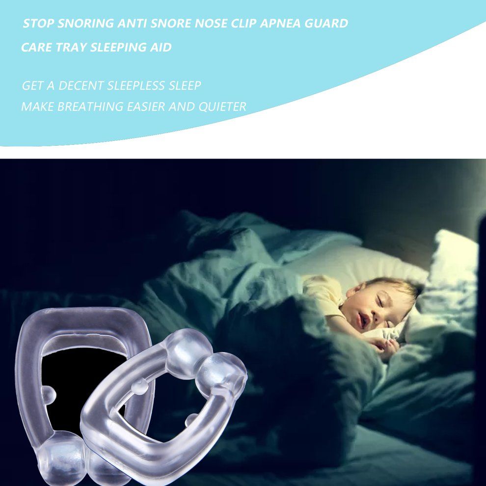 MT Stop Snoring Anti Snore Nose Clip Apnea Guard Care Tray Sleeping Aid-Transparent