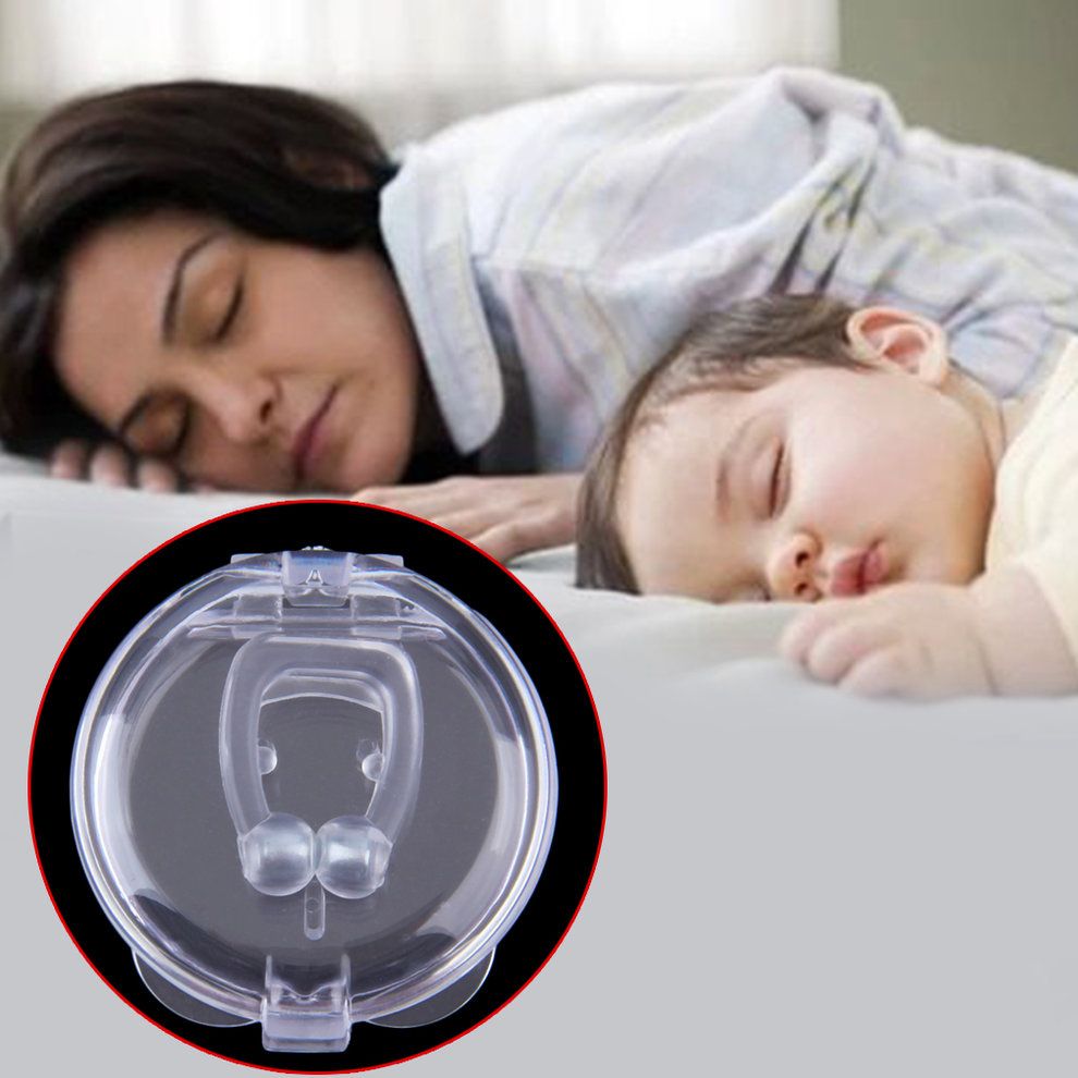 MT Stop Snoring Anti Snore Nose Clip Apnea Guard Care Tray Sleeping Aid-Transparent
