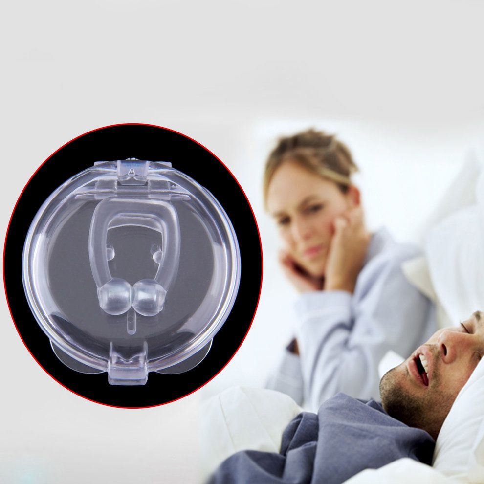 MT Stop Snoring Anti Snore Nose Clip Apnea Guard Care Tray Sleeping Aid-Transparent