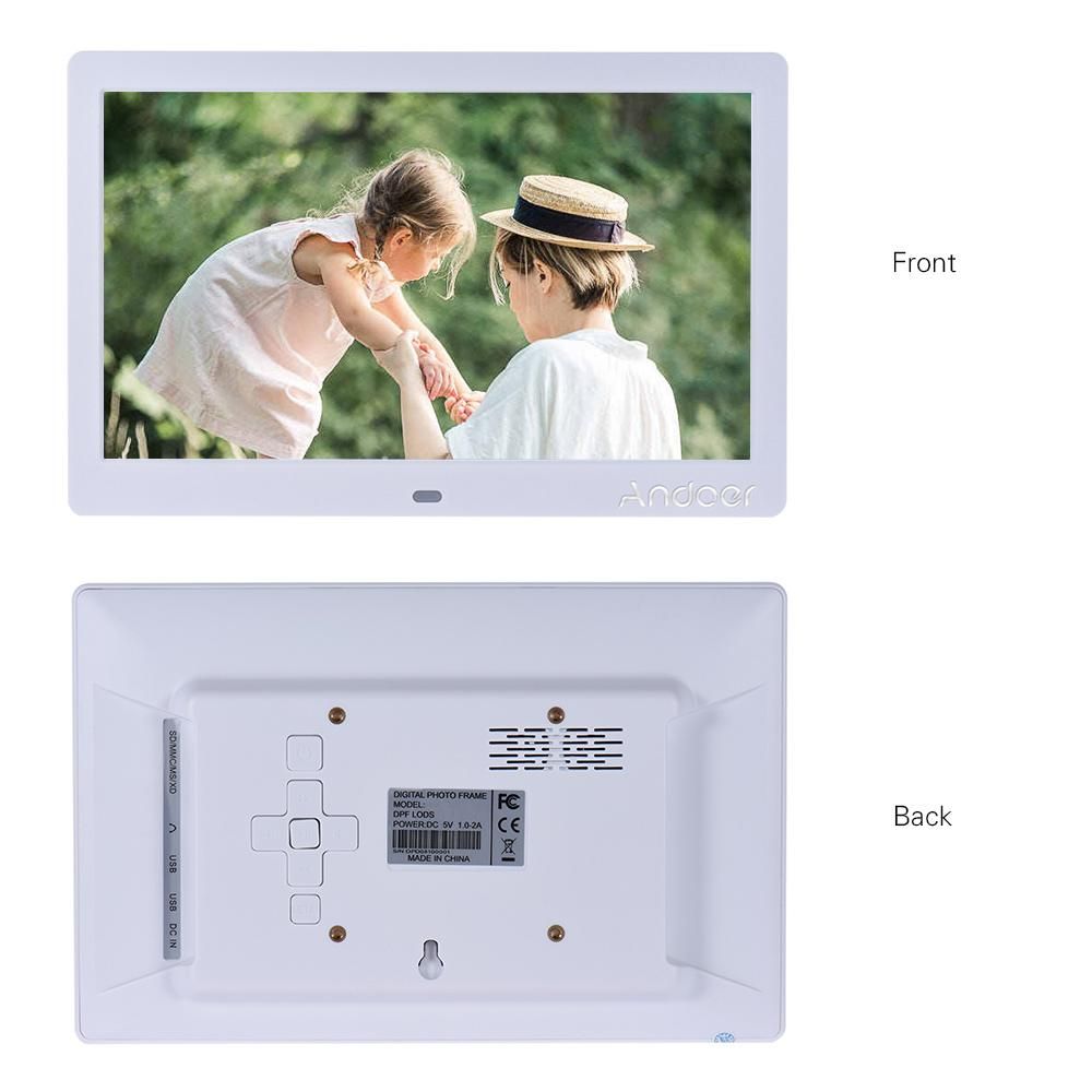 Andoer 10 Inch LED Wide Screen Digital Photo Picture Frame Electronic Album High Resolution 1024*600 MP3 MP4 Picture Player Electronic Clock /Alarm Clock/ Calendar with Remote Control Gift Present