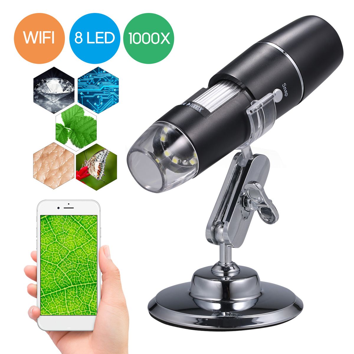 Electron Digital Microscope Portable WiFi Wirelessly 1000x