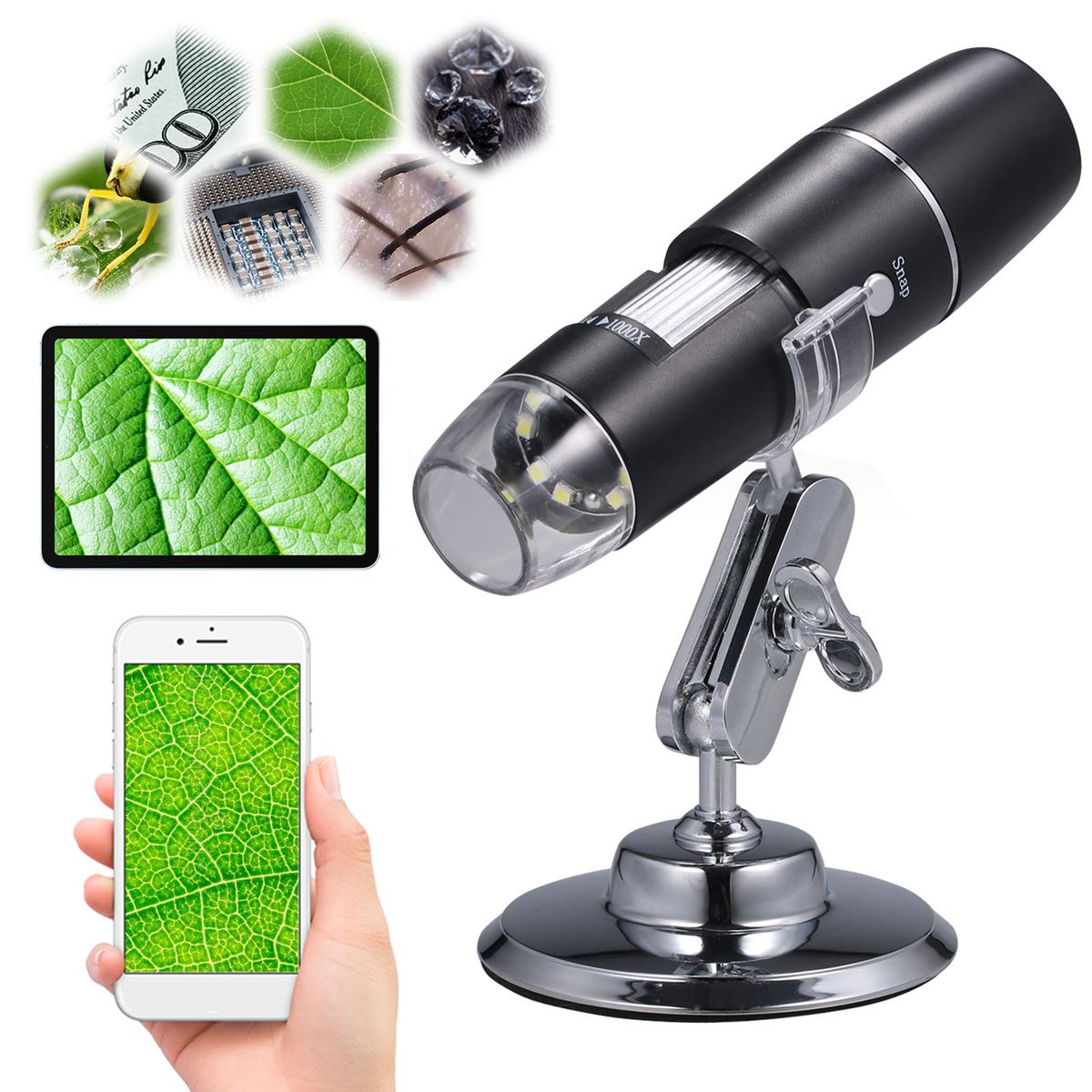 Electron Digital Microscope Portable WiFi Wirelessly 1000x