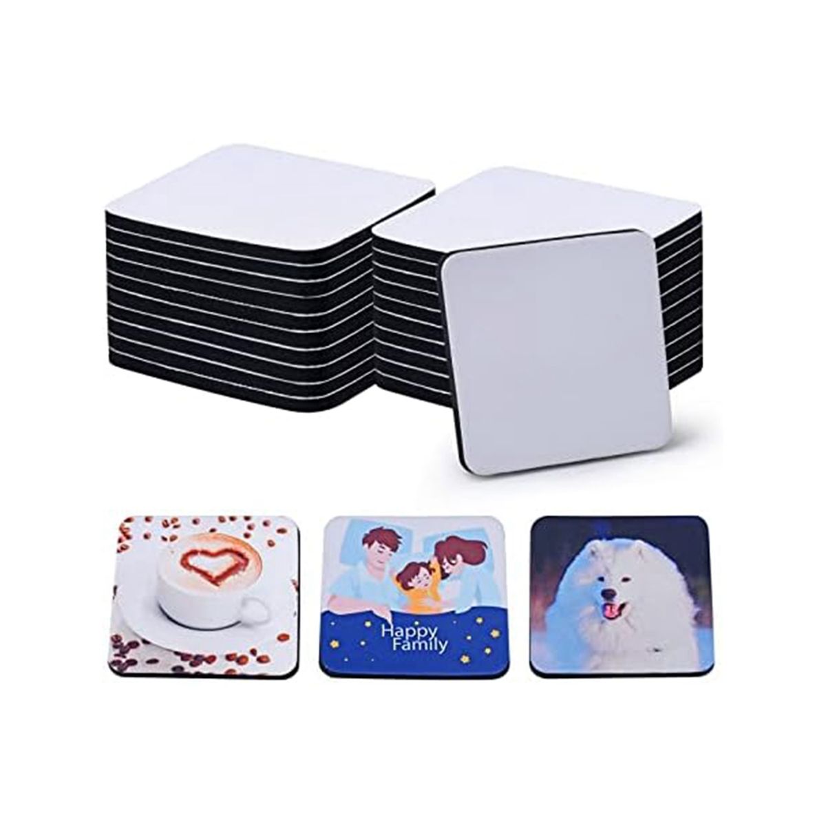 20PCS Square Sublimation Blanks Coasters,3.5 x 3.5