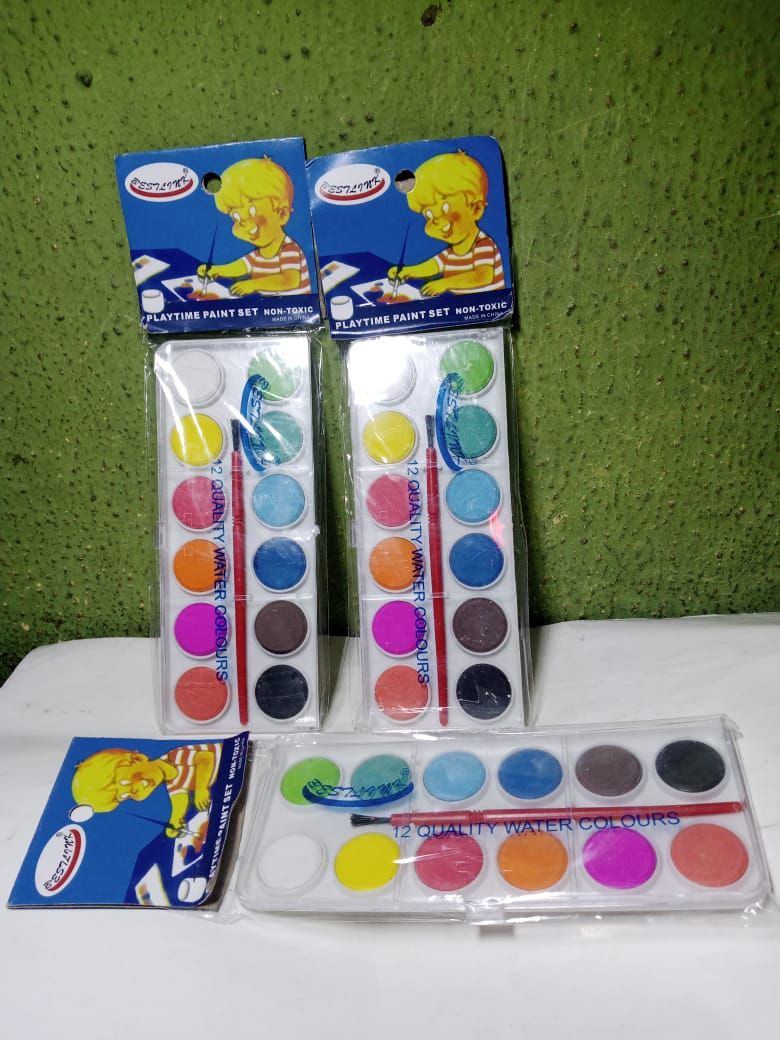 12Colours X 3pack  Kids Fun Water Colouring And Artist Brush