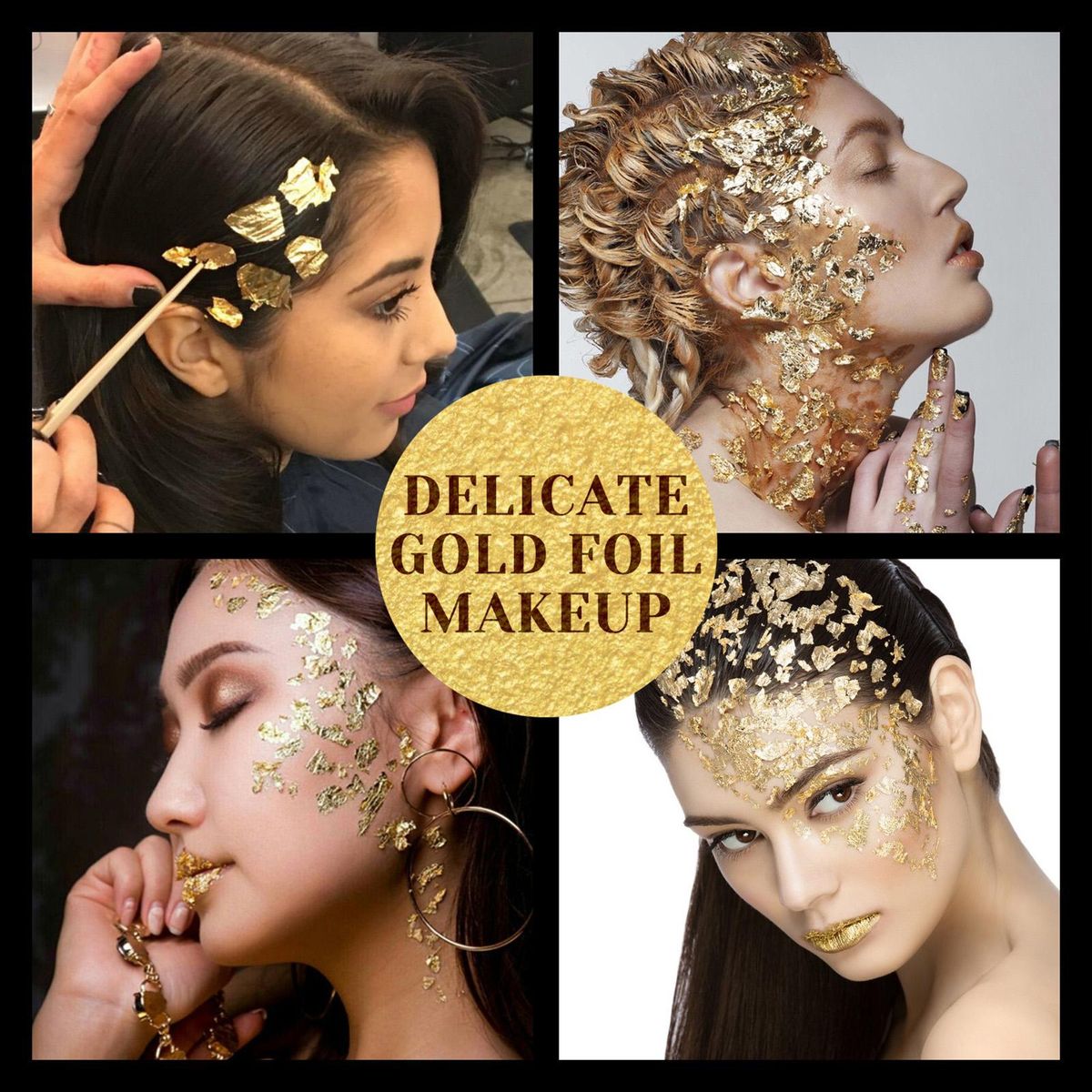 Jaysuing 30pcs/Box Golden Flakes Nail Glitter Food Decorating Foil Paper for Cake Baking Nails Art Painting DIY Crafts Furniture Decoration