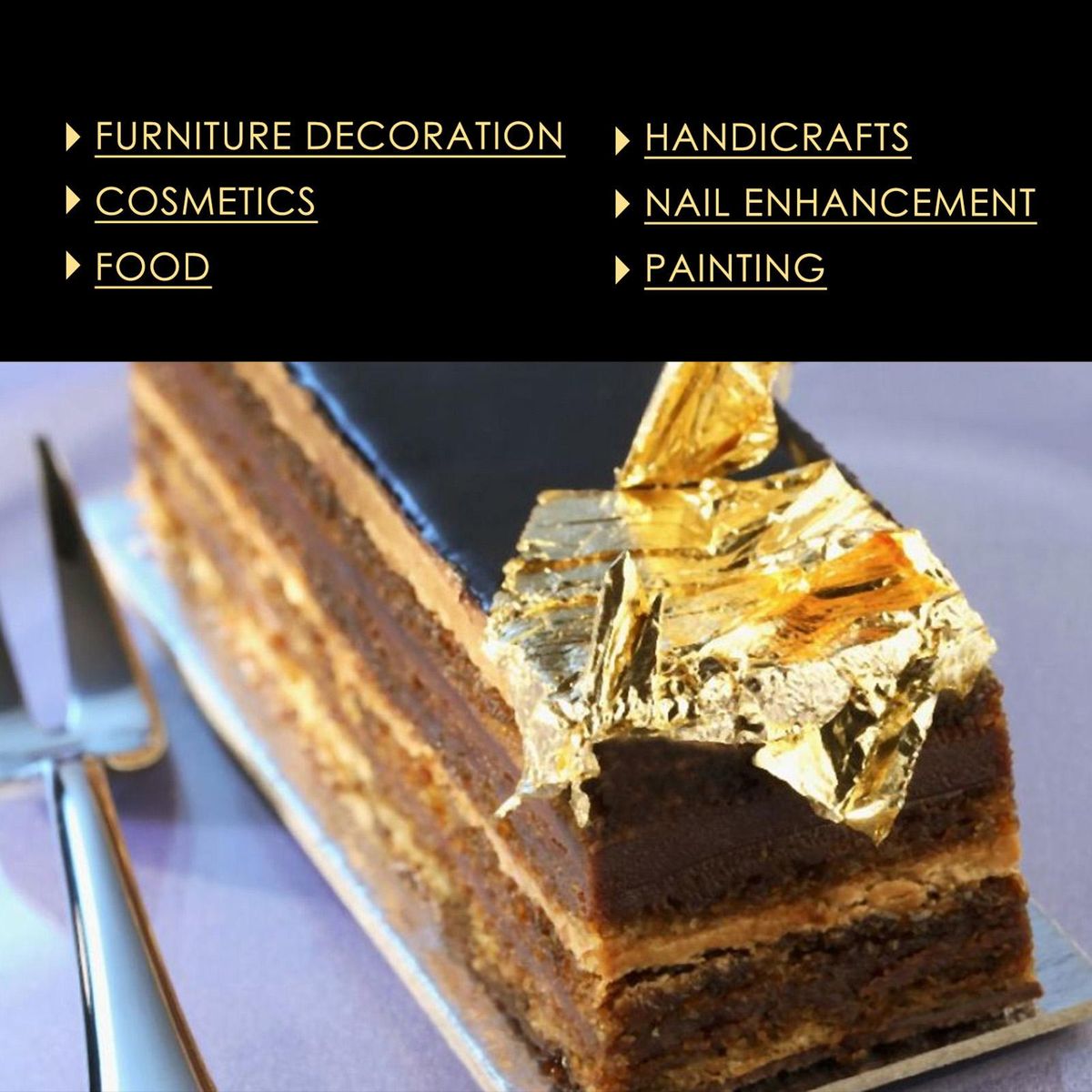 Jaysuing 30pcs/Box Golden Flakes Nail Glitter Food Decorating Foil Paper for Cake Baking Nails Art Painting DIY Crafts Furniture Decoration