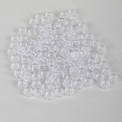 Plastic Hair Beads - White