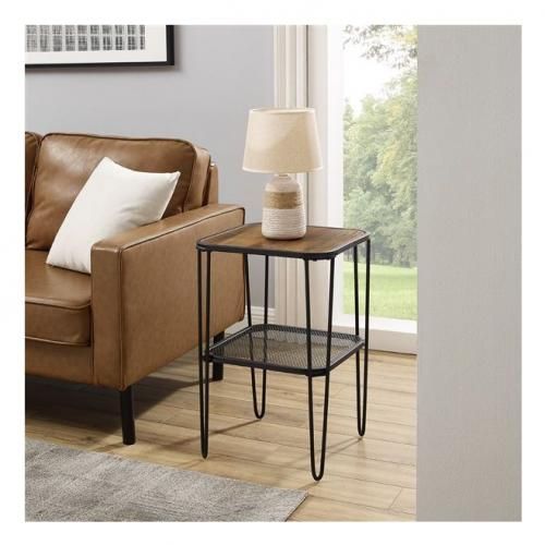 Edison Hairpin Metal Frame Square Modern Side Table