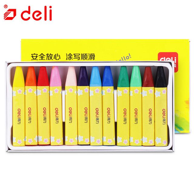 Deli Wax Crayon Kids Oil Painting Stick Candy Color Oil Per