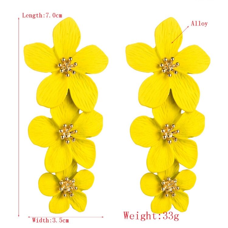 2 Pairs Multilayer Flower Earrings