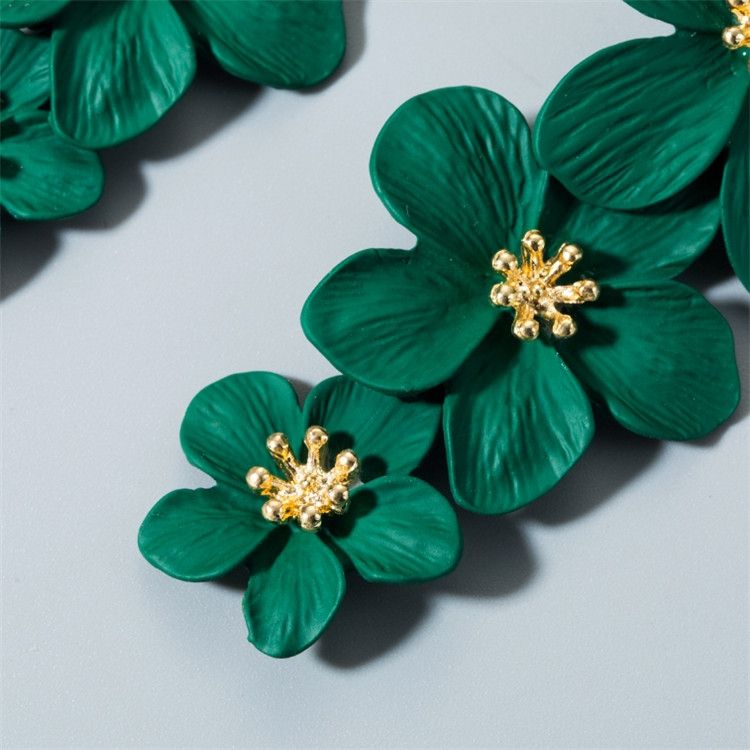 2 Pairs Multilayer Flower Earrings