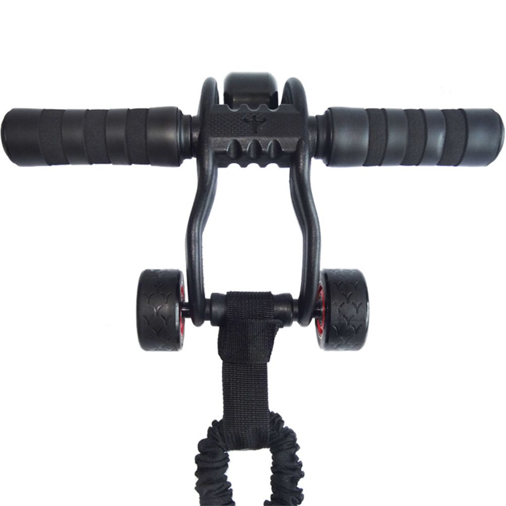 AB Wheel Abdominal Pull Rope Fitness Resistance Band For 4-Wheel Abdominal Roller-black