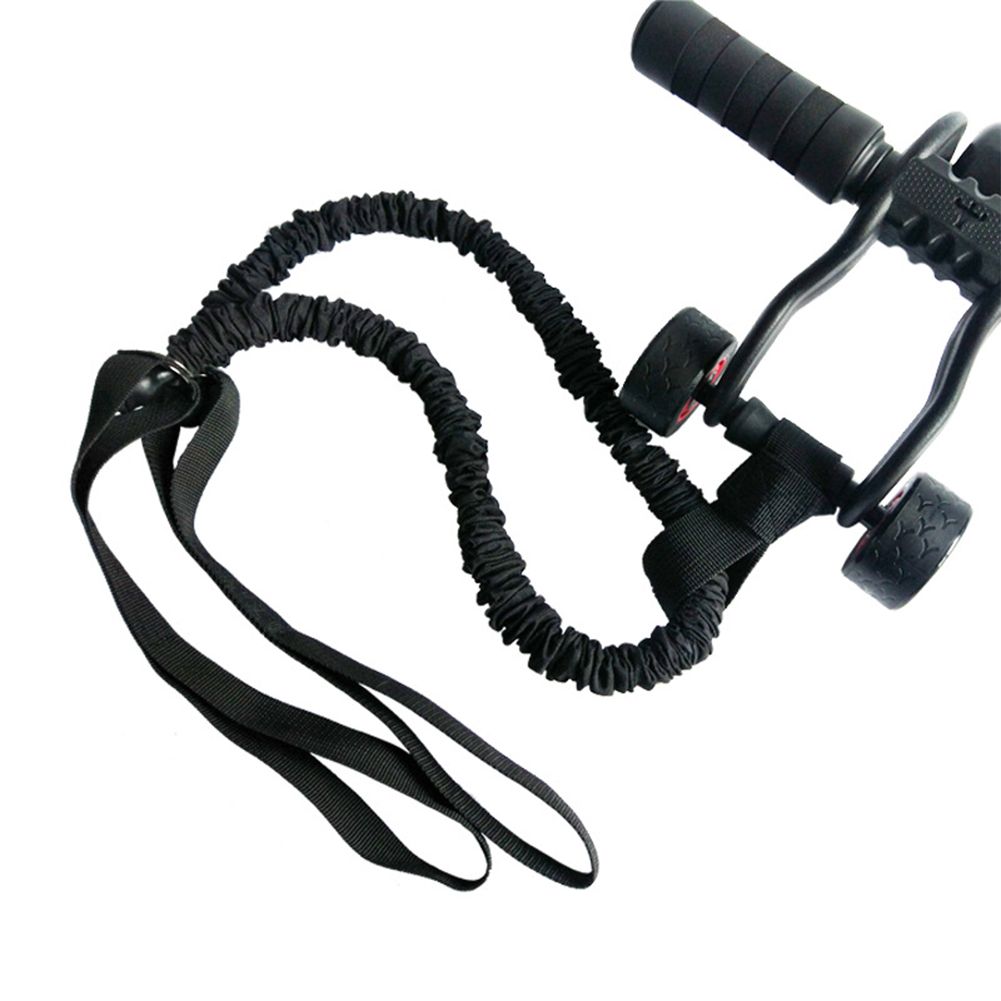 AB Wheel Abdominal Pull Rope Fitness Resistance Band For 4-Wheel Abdominal Roller-black