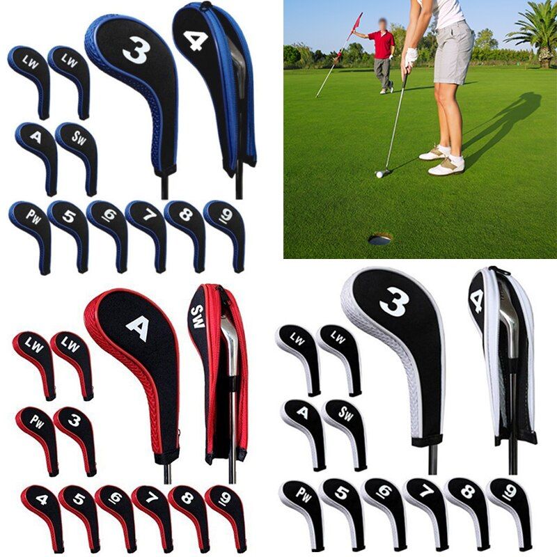 High Quality 12pcs Rubber Neoprene Golf Club Head Cover Set