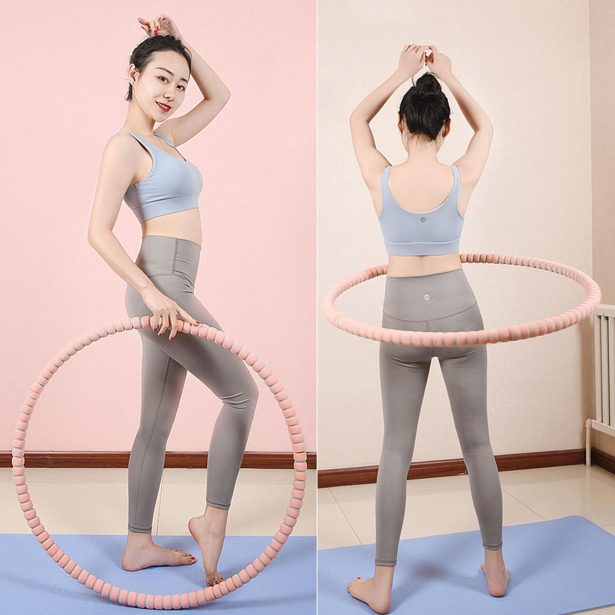 Slimming Hoop Weight Loss Hoop with Stainless Steel Link Fitness Hoop Exercise Hoop for Waist Hips Gymnastics Indoor Outdoor Use
