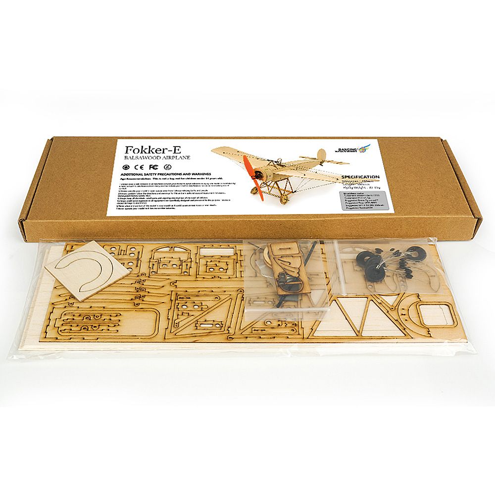 DW Hobby K0801 Mini Fokker-E Balsa Wood 420mm Wingspan