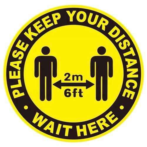 6 Pack Social Distancing Floor Decals, 12 Inch