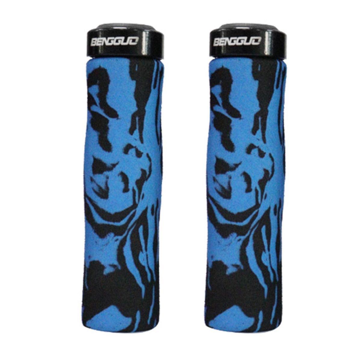1 Set Handlebar Covers Sponge Bicycle Grips Handle Covers with Lock Rings Set Black Blue