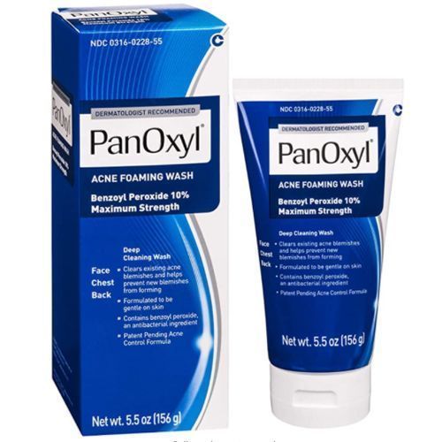 Deep Cleansing Acne Foaming Wash Benzoyl Peroxide 10% Max Strength 5.5 Oz Pan Oxyl Face Wash