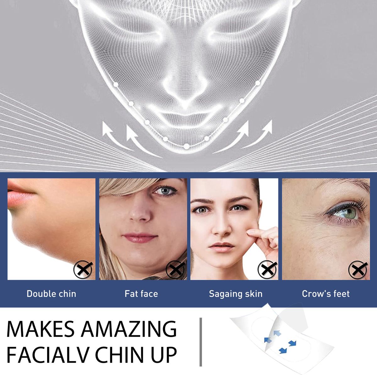 60Pcs Invisible Face Lift Patch Instant Tighten Skin Firming