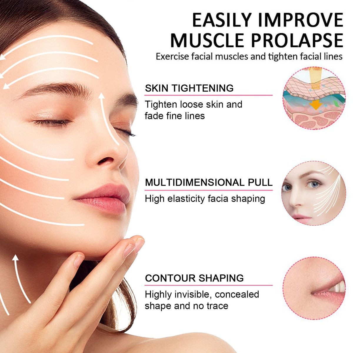 60Pcs Invisible Face Lift Patch Instant Tighten Skin Firming