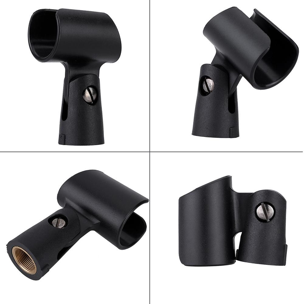 MS-12 Mini Foldable Adjustable Desktop Microphone Stand Tripod with MC5 Mic Clip Holder Bracket for Meeting Lectures Podcasts