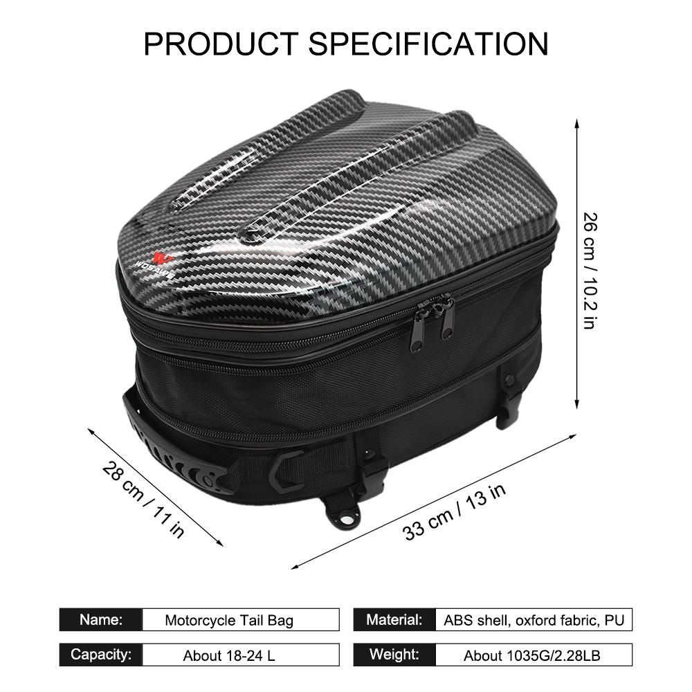 Waterproof Motorcycle Seat Tail Bag Multifunctional Expandable Motorcycle Luggage Bag Motorbike Helmet Bag Backpack Handbag