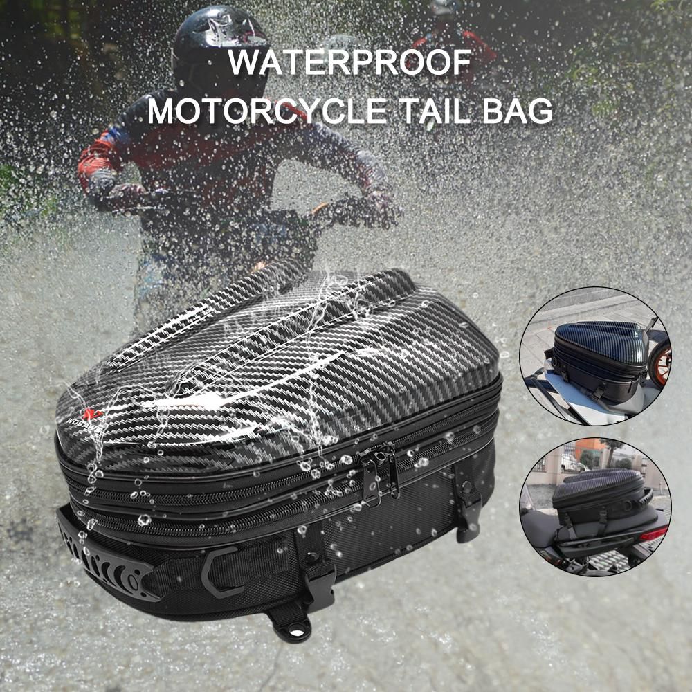 Waterproof Motorcycle Seat Tail Bag Multifunctional Expandable Motorcycle Luggage Bag Motorbike Helmet Bag Backpack Handbag