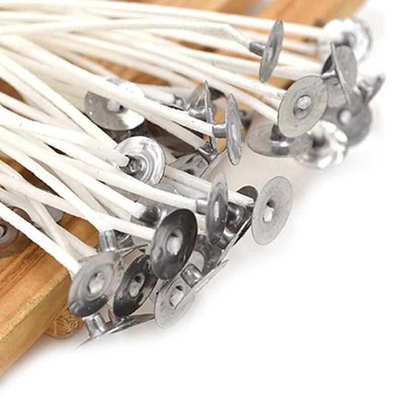 30 Pcs Candle Wicks Cotton Core Waxed Wick with Sustainer