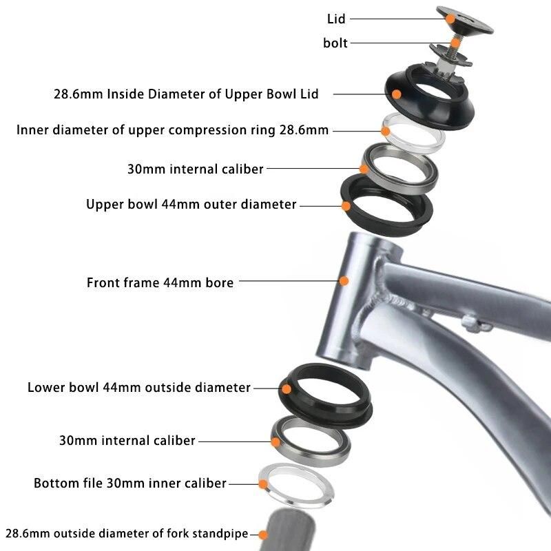 Dead Speed Bike Headset Bowl 44mm Aluminum Alloy Straight Frame Head Tube Bowl Mountain Road Bicycle Bowl