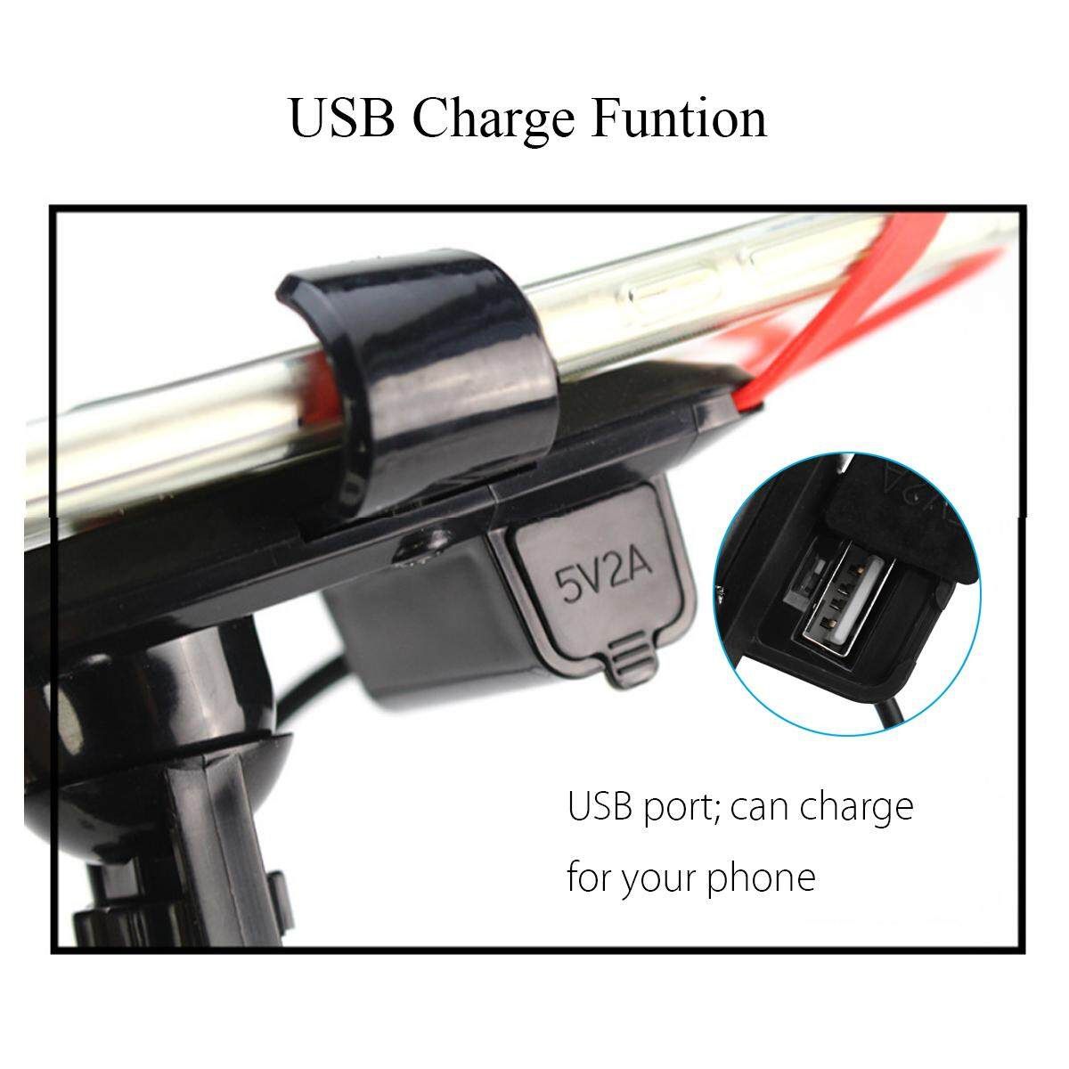 Universal Motorcycle Handlebar Phone Holder USB Charger Gravity Holder Stable Black/Green/Red/Blue Red (red)