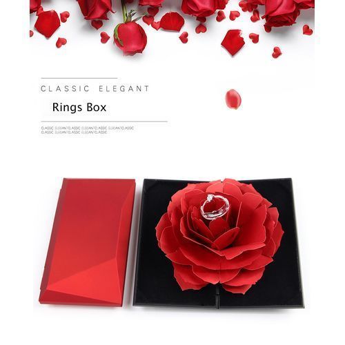 Rose Gold Diamond Engagement And Wedding Ring +ring Box