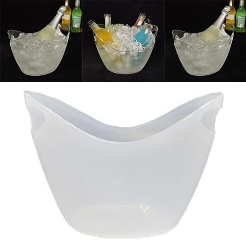 Transparent 4L Plastic Ice Bucket Bar Ingot Shape Wine Trough Water Entertainment Stand Wine Holder Glass Wine Bottle