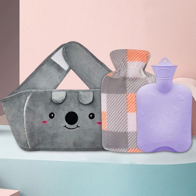 Hot Water Bag With Waist Cover For Cramps Relief Purple