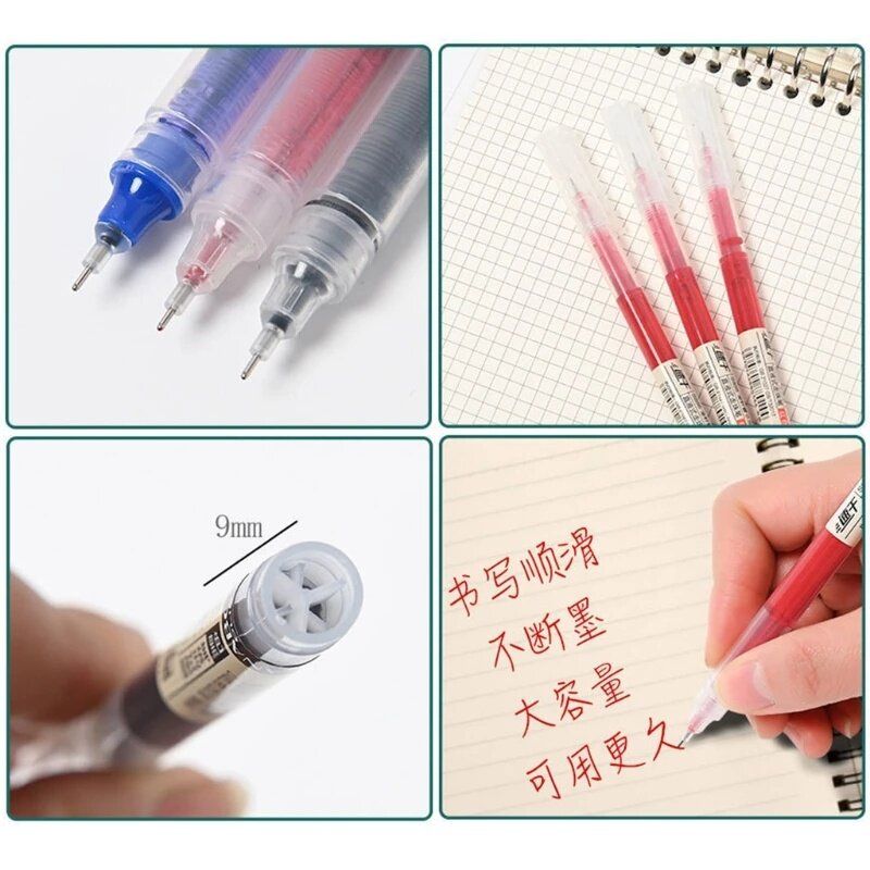 20pcs Quick-drying 0.5 Mm Black Blue Red Ink Writing Pens