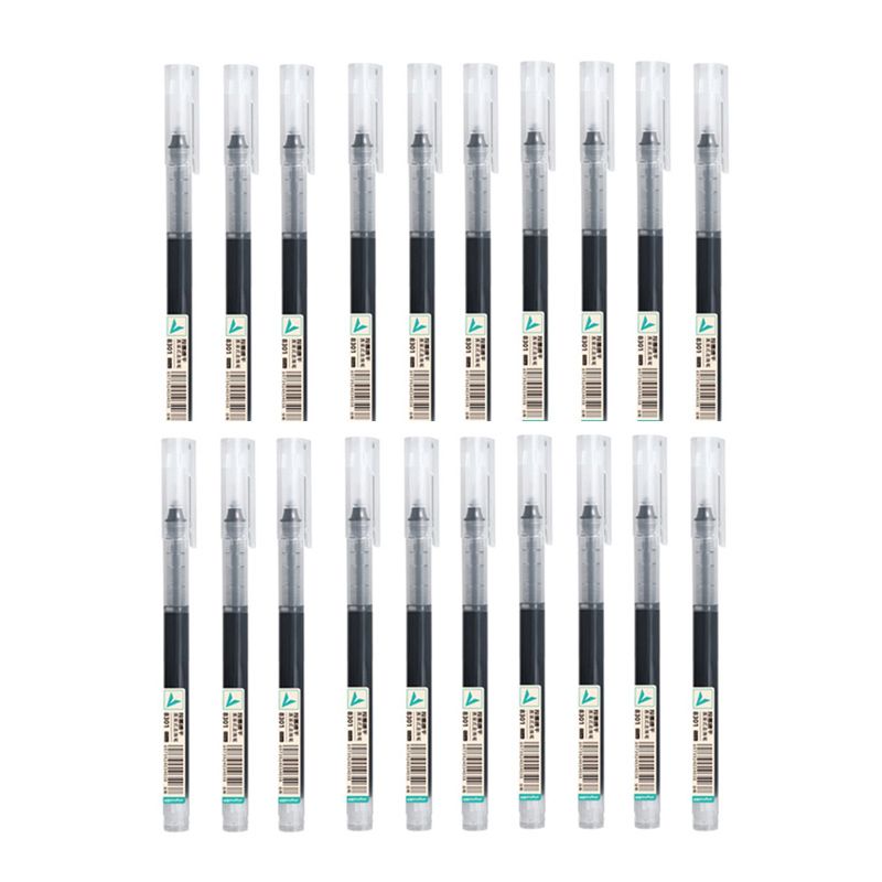 20pcs Quick-drying 0.5 Mm Black Blue Red Ink Writing Pens