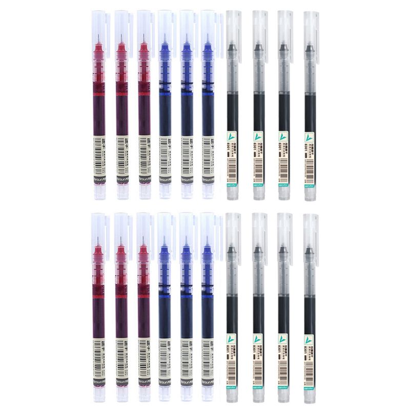 20pcs Quick-drying 0.5 Mm Black Blue Red Ink Writing Pens