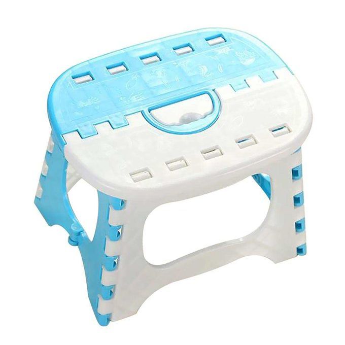 Plastic Collapsible Step Stool Kitchen  Camping Blue