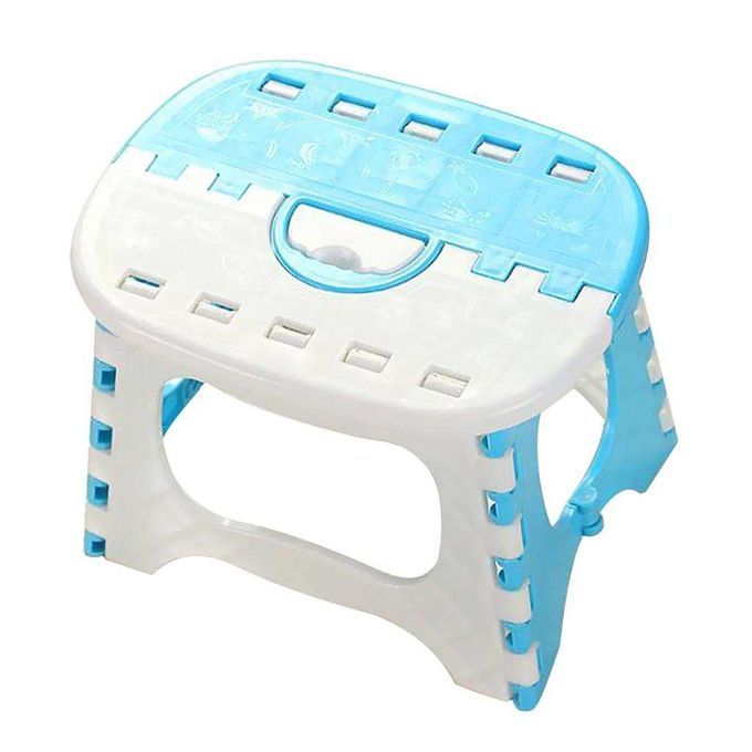 Plastic Collapsible Step Stool Kitchen  Camping Blue