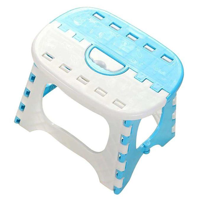Plastic Collapsible Step Stool Kitchen  Camping Blue