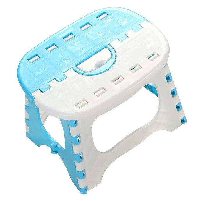 Plastic Collapsible Step Stool Kitchen  Camping Blue