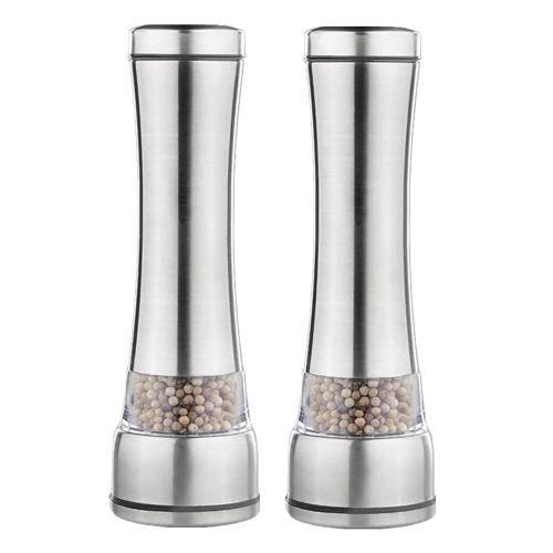 2 Pcs Stainless Steel Manual Salt And Pepper