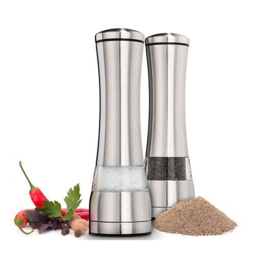 2 Pcs Stainless Steel Manual Salt And Pepper