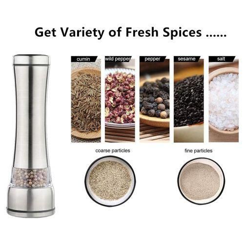 2 Pcs Stainless Steel Manual Salt And Pepper