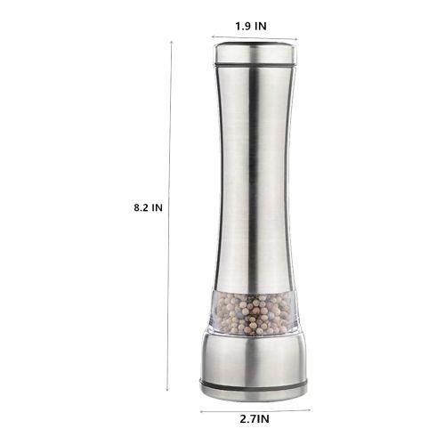 2 Pcs Stainless Steel Manual Salt And Pepper