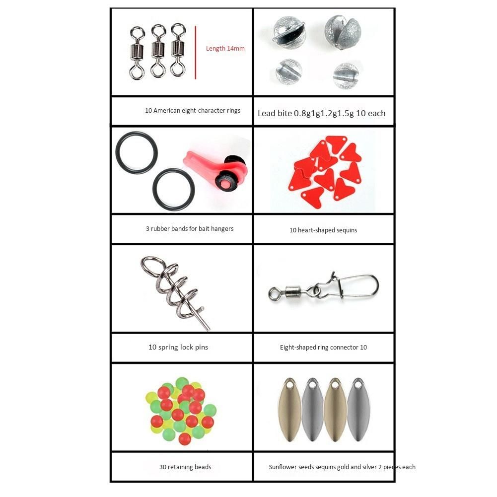 188Pcs Fishing Accessories Set with Tackle box, Including Pl