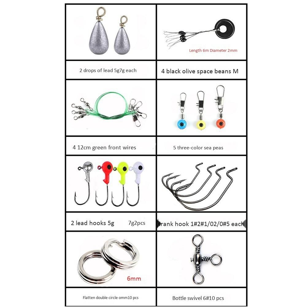 188Pcs Fishing Accessories Set with Tackle box, Including Pl