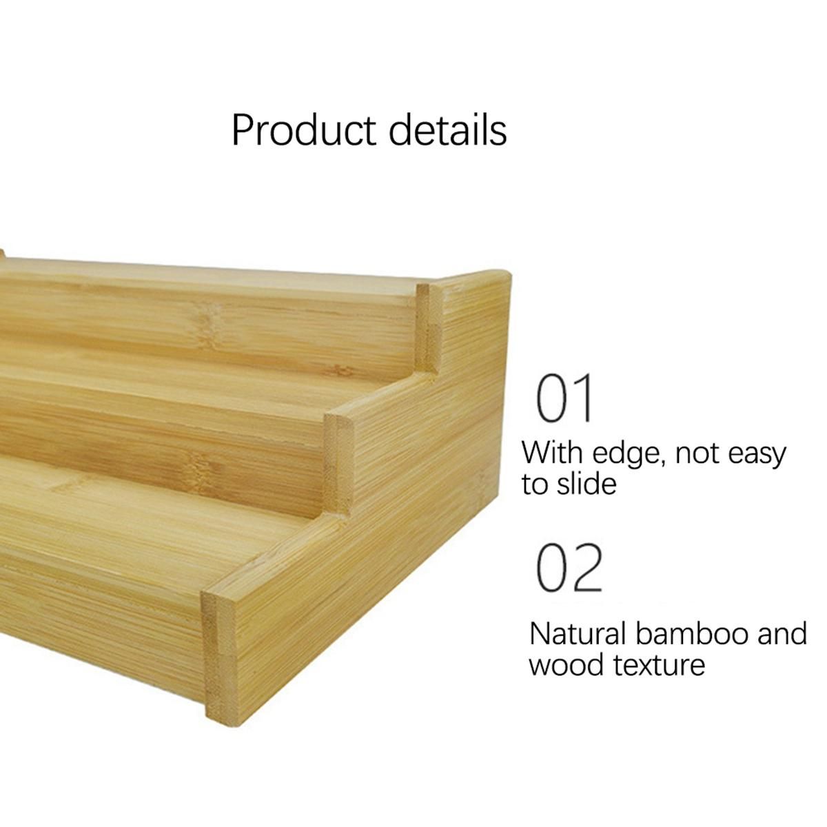 3-Tier Non-Expandable Bamboo Spice Rack Step