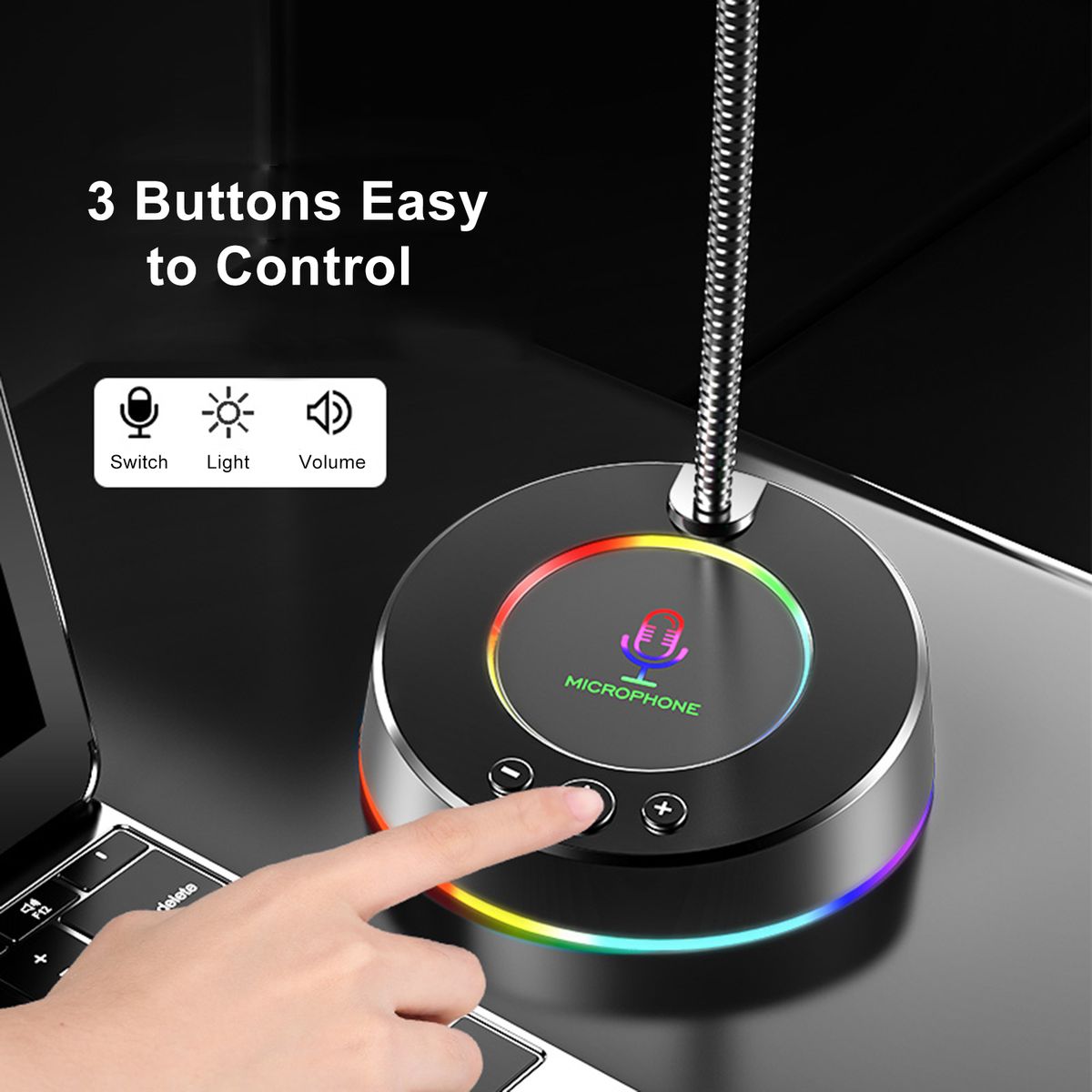 MK08 USB Desk Microphone Plug & Play Professional 360